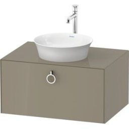 Duravit White Tulip vasque match0 WT49800H2H2 80 x 55 cm, 2000 pierre brillant, suspendu, coulissant match2 avec poignée, plaque console 2000