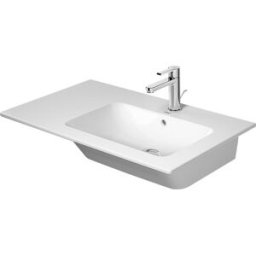 Duravit Me by Starck vasque meuble 2346833258 83x49cm, vasque à droite, avec trop-plein, plage de robinetterie, 2 trous pour robinetterie, blanc soie mat