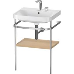 Duravit Happy D.2 Plus combinaison lavabo pour meuble HP4835E7171 57,5 x 49 cm, 2 trous pour robinetterie, chêne méditerranéen, avec console en métal