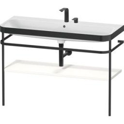 Combinaison lavabo pour meuble Duravit Happy D.2 Plus HP4739E36360000 117,5x49cm, avec console en métal, 2 trous pour robinetterie, blanc