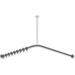 Hewi System 900 rideaux match0 900.34.10060SC 787 x 787 mm, 16 anneaux de rideau, Inox poudre Inox gris foncé, perle mica profond mat