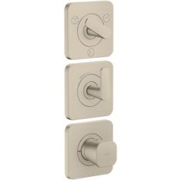 Hansgrohe Axor Citterio C module thermostat 380/120, 49710820 sans structure, nickel brossé, encastré, avec rosaces