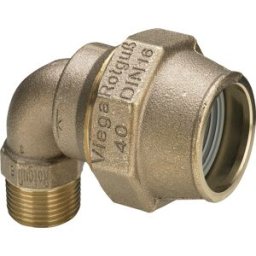 Viega Maxiplex raccord à vis d'angle 277666 Ø 50 mm x R 1 1/2, 90°, bronze à canon, raccord à vis