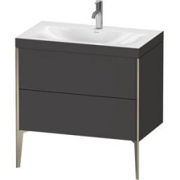 Duravit XViu Table de toilette XV4710OB180C 80x48cm, 2 2000 - out, Match2 trou de coulée, champagne mat, Cadres C, Supermatt graphite