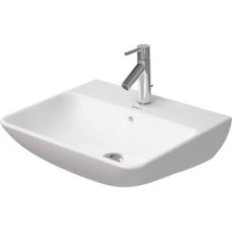 Duravit Me by Starck vasque 2335553200 55 x 44 cm, blanc satiné, avec trou pour robinetterie, avec trop-plein, avec plage de robinetterie