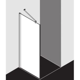 Kermi Pega panneau latéral PETWO07818VUK 78x185cm, verre de sécurité trempé argent brillant SR Opaco, sur la zone de douche