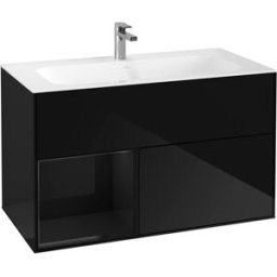 Villeroy und Boch Villeroy et Boch Finion Villeroy et Boch G030PHPH 99,6x59,1cm, éclairage mural, étagère à gauche Glossy Black Lacquer , Glossy Black Lacquer