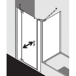 Kermi Filia XP porte battante avec panneaux fixes FX1GL12318VPK 123x185cm, argent brillant, verre de sécurité trempé clair, gauche, sur la zone de douche