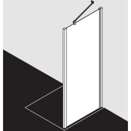 Kermi Liga paroi latérale LITWD093201PK 93x200cm, argent mat brillant, verre de sécurité trempé clair, sur la zone de douche