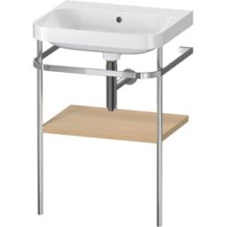 Duravit Happy D.2 Plus combinaison lavabo pour meuble HP4835N7171 57,5 x 49 cm, sans trou pour robinetterie, chêne méditerranéen, avec console en métal