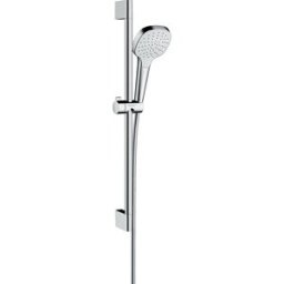 Hansgrohe Croma Select E 1jet set de douche 26585400 EcoSmart, blanc-chrome, barre de douche 65 cm