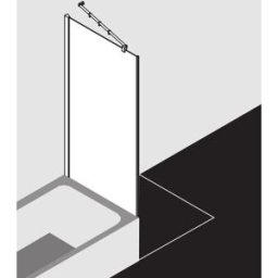 Kermi Filia XP panneau latéral FXTVD08016VPK 80x160cm, argent brillant, verre de sécurité trempé clair, à côté de la baignoire