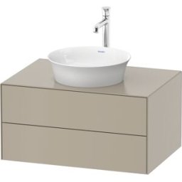 Duravit White Tulip meuble sous-vasque WT498506060 80 x 55 cm, Taupe Seidenmatt , suspendu, 2 tiroirs, plaque console 2000