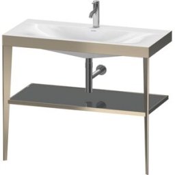 Duravit XViu vasque combinaison XV4716OB189 100 x 48 cm, 2000 , gris flanelle brillant, avec console en métal, champagne mat