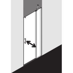 Kermi Pega porte battante 2000 -swing avec panneau fixe PE1GR08518VPK 85x185, argent brillant, verre de sécurité trempé clair, droite