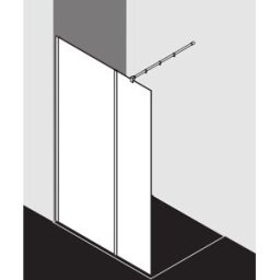 Kermi Système de verre Xb XBWIH06020VJK 60x200cm, argent brillant, verre de sécurité trempé, verre trempé clair