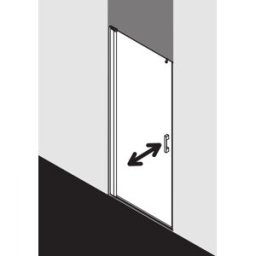 Kermi Pega porte battante 2000 -wing PE1WL08520VUK 85x200cm, verre de sécurité trempé argent brillant SR Opaco, gauche
