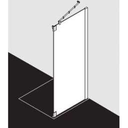 Kermi Pasa XP paroi latérale pour porte battante 2000 -fl.et panneau fixe PXTFR08320VAK 83x200cm, argent brillant, verre de sécurité trempé, à droite, sur la zone de douche