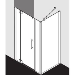Kermi Pasa XP porte battante 2000 battante à champs fixes PX1GL11020VPK 110x200cm, argent brillant, verre de sécurité trempé clair, gauche, sur receveur de douche