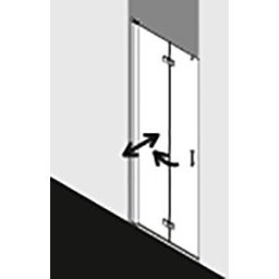 Kermi porte pliante Diga en niche DI2DR100202PK 100x200cm, blanc, verre de sécurité trempé clair, droite