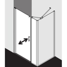 Kermi Pega porte battante 2000 -swing avec panneau fixe PE1OL10320VPK 103x200cm, argent brillant, verre de sécurité trempé clair, gauche, sur la zone de douche