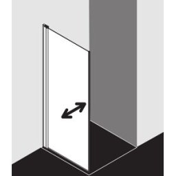 Kermi Diga panneau latéral mobile DITBL07020VAK 70x200cm, argent brillant, verre de sécurité trempé, gauche, sur receveur de douche