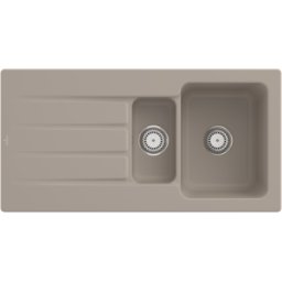 Villeroy und Boch Villeroy et Boch Architectura MetalRim évier 336501AM avec garniture de vidage et commande manuelle, Amande