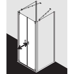 Kermi Raya porte battante RAPTD090201PK 90 x 200 cm, argent / brillant mat, verre de sécurité trempé, propre