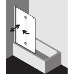 Kermi paroi de baignoire Liga LI2PL10015VPK 100x150cm, argent brillant, verre de sécurité trempé clair, gauche