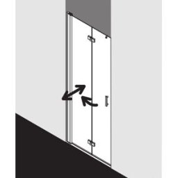 Kermi porte pliante Diga en niche DI2DL08020VPK 80x200cm, argent brillant, verre de sécurité trempé clair, gauche