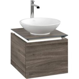 Villeroy und Boch Legato Villeroy et Boch vasque B565L0RK 45x38x50cm, centre vasque, avec éclairage LED, Stone Oak