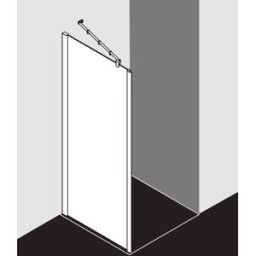 Kermi Pasa XP paroi latérale pour porte battante avec panneau fixe PXUWD09018VPK 90x185cm, argent brillant, verre de sécurité trempé clair, sur receveur de douche