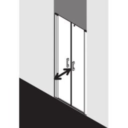 Kermi Pega porte battante PEPTD08518VPK 85x185cm, argent brillant, verre de sécurité trempé clair, sur receveur de douche