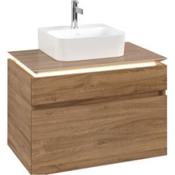 Villeroy und Boch Legato Villeroy et Boch vasque B734L0RH 80x55x50cm, centre vasque, avec éclairage LED, Kansas Oak