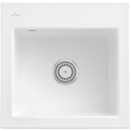 Villeroy und Boch Évier encastrable Villeroy et Boch Subway 50 S 331501R1 avec garniture de vidage , 525 x 510 mm, commande manuelle, blanc alpin CeramicPlus