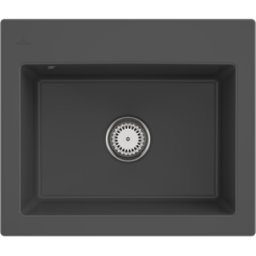Villeroy und Boch Évier encastrable Villeroy & Boch Subway 60 S 330901i4 avec garniture de vidage et commande manuelle, 600 x 510 mm, graphite