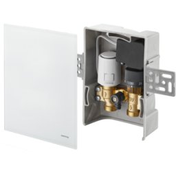 Oventrop Unibox Régulateur de température 1022782 R-Tronic verre véritable blanc, pour l'espace et le retour