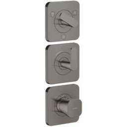 Hansgrohe Axor Citterio C module thermostat 380/120, 49710330 coupe cubique, Chrome noir poli, encastré, avec rosaces