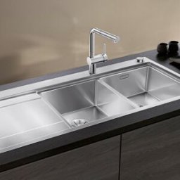 Blanco Divon ii 8 s-if évier 521665116 x 51 cm, Inox soie, droite, télécommande de vidange avec commande rotative