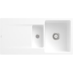 Villeroy und Boch Villeroy et Boch Siluet Villeroy et Boch encastrer 33371FRW avec ensemble de déchets et opération manuelle, Stone White