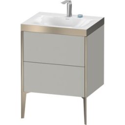 Duravit XViu Table de toilette XV4709OB280C 60x48cm, 2 2000 - out, Match2 trou de coulée, noir mat, Cadres C, Supermatt graphite