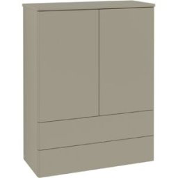 Villeroy und Boch Buffet haut Villeroy et Boch Antao L47000HK 81,4 x 103,9 x 35,6 cm, plan de toilette laqué, gris pierre laqué mat