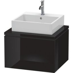 L-Cube Duravit vasque LC581004040 62 x 54,7 cm, noir brillant, pour console, 1 coulissant
