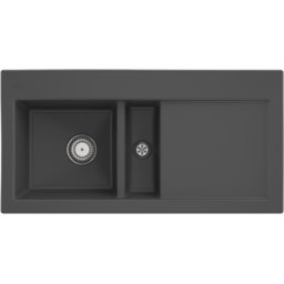 Villeroy und Boch Évier encastrable Villeroy & Boch Subway 60 677001i4 gauche, avec garniture de vidage et commande manuelle, 1000 x 510 mm, graphite