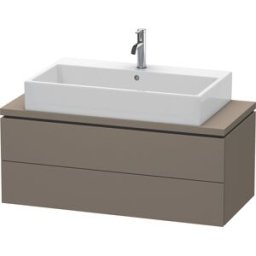 L-Cube Duravit vasque LC580909090 102 x 47,7 cm, flanelle gris soie mat, pour console, 2 tiroirs