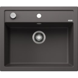 Blanco évier 518850 61,5 x 51 cm, PuraDur gris roche, télécommande de vidange avec commande rotative