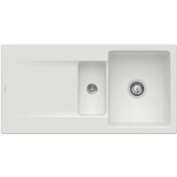 Villeroy und Boch Villeroy & Boch Siluet évier intégré 333701SM avec jeu de déchets et fonctionnement manuel, Steam
