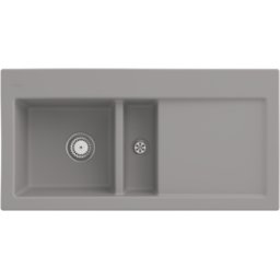 Villeroy und Boch Évier encastrable Villeroy et Boch Subway 60 677001KD gauche, avec garniture de vidage , commande manuelle, 1000 x 510 mm, fossil CeramicPlus