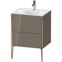 Duravit XViu Table de toilette XV4709OB189C 60x48cm, 2 2000 - out, Match2 trou de coulée, champagne mat, Cadres C, flanelle gris brillant