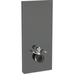 Geberit Monolith module de toilette mural 131031JK5 hauteur 114cm, façade verre lave, côté aluminium chrome noir